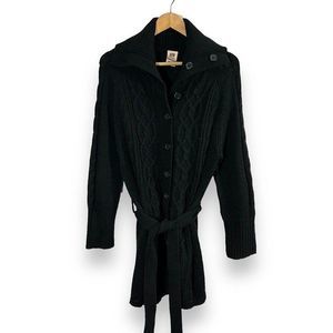 Vintage Y2k Faded Glory Duster Cardigan Cable‎ Knit Sweater Womens Large